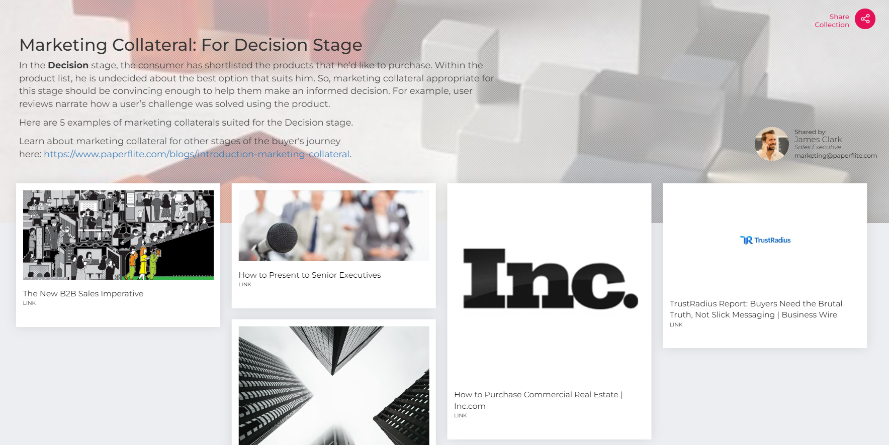 B2B Marketing indoctrinated Collateral Types